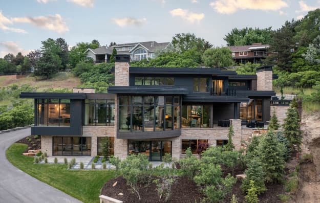 Flat Roof with Metal Accent